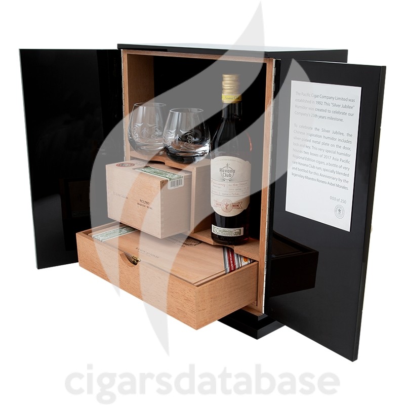COMBINACIONES-THE PACIFIC CIGAR COMPANY SILVER JUBILEE HUMIDOR-Box-9614
